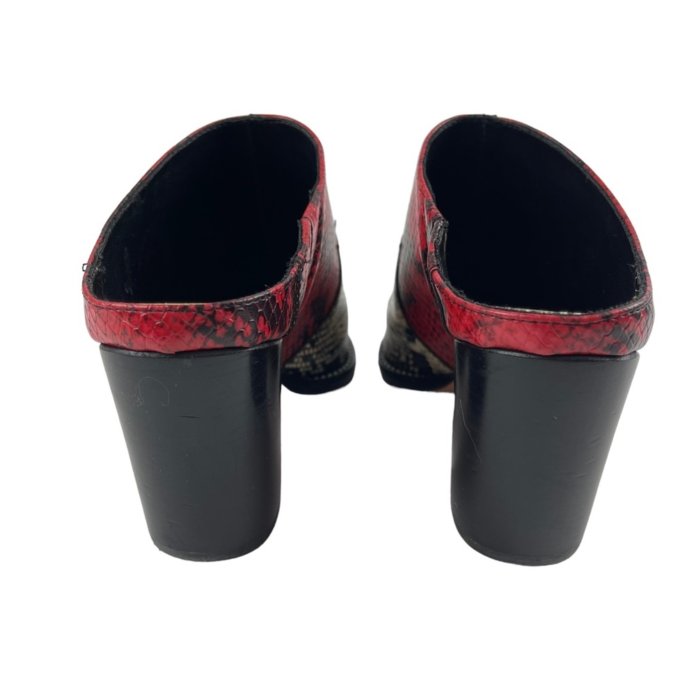 Schutz Destiny Snakeskin Print Leather Heeled Mule Size 6 - Picture 6 of 8